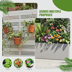 Casaphoria Metal Raised Garden Bed with Trellis, 59"x30"x12" Planter Box for Climbing Plants, Vegetables & Vines, Features Drainage Holes and Privacy Screen, Grey-Harold