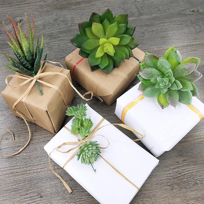 Supla 5 Pcs Assorted Artificial Succulents Plants Unpotted Small Green Cactus Echeveria Picks Fake Succulents Bulk for Succulent Garden Centerpiece Wreath Floral Arrangement Indoor Outdoor Home Décor
