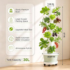 9-Tier 67-Inch Hydroponic Tower Garden System - 36-Plant Aeroponic Growing Tower with 20-Gallon Reservoir & Mobile Cart for Indoor Vertical Farming (Herb/Lettuce/Strawberry Kit)