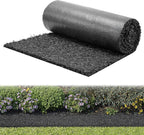 VEVOR Rubber Mulch Mat Roll, 96 x 24 in Recycled Rubber Mulch Mat, 0.5 Thick Cuttable, Reduced Weed Growth, Natural-Looking Weed Barrier Mat, Permanent Walkway Pathway for Landscaping