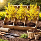 Live Forsythia Lynwood Gold Plants (3-Pack) – Fast Growing Yellow Flowering Shrubs – Hardy Spring Bloom Landscape Bushes – Outdoor Hedge & Border Plants
