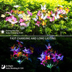 Adecorty Solar Garden Lights Outdoor Waterproof Decorative Solar Lights Outdoor 8 Pack with 176 LED 136 Butterfly Flower Garden Decor Yard Decorations Patio Lawn, Gifts for Mother's Day Mom Women