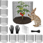 Plant Protector from Animals, 10 Set Plant Cages for Outdoor Plants 12'' x 12'' Metal Wire Protectors for Plants, Protection Cages with Stakes & Zip Ties, to Keep Rabbits Chicken Duck Out for Garden
