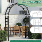 VINGLI Wooden Garden Arbor, Heavy Duty Outdoor Frame Trellis for Ceremony, Wood Trellis Garden Arch Pergola for Plant Climbing, Patio, Lawn, Wedding Ceremony (Black)