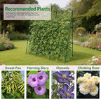 Cucumber Trellis - 49.4"*49.4" Metal Garden Trellis for Climbing Plants, Garden Trellis with Plastic-Coated Steel Pipe, A Frame Trellis for Cucumbers, Peas, Morning Glories(Green)