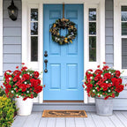 8 Bundles Artificial Geranium Flowers for Outdoors, Realistic Silk Geraniums Fake Flowers UV Resistant Faux Plants for Porch Front Door Planter Patio Balcony Outside Decor (Mixcolor)