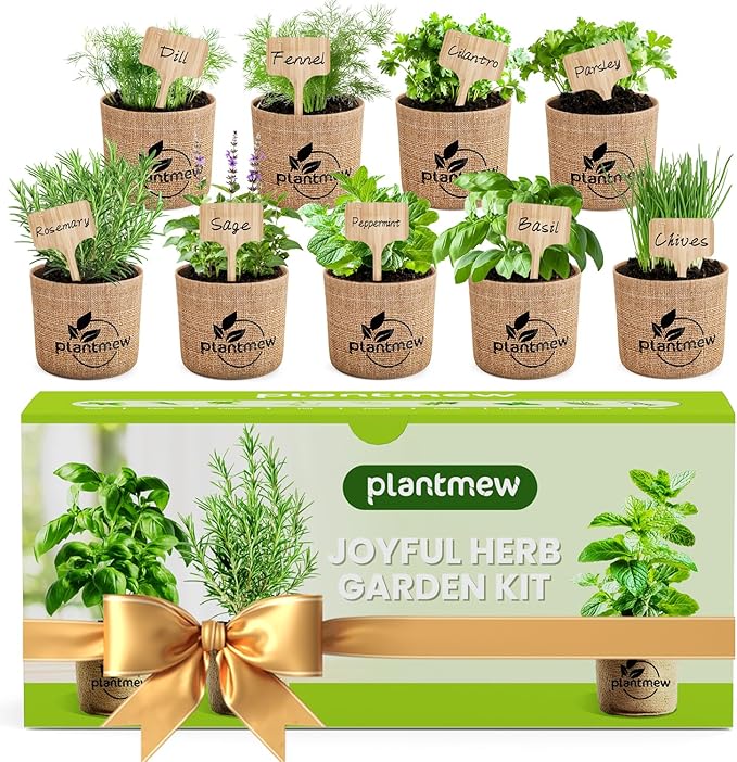 Gift for Women, Mom, Her – 9 Herb Indoor Window Garden Kit | Complete Herb Seeds Starter Set with Pots, Soil, Tools & Markers | Non-GMO Heirloom Herbs | Birthday, Housewarming, New Home, Mother's Day