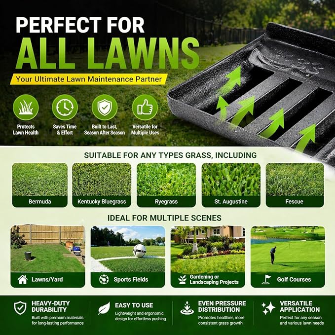 Lawn Leveling Rake - Heavy Duty 17"x10" Stainless Steel Leveler Plate,Reinforced Welds,28-60" Adjustable, Anti Flipping Smooth Edge,for Soil, Dirt,Ground,Backyard Top Dressing,Landscaping