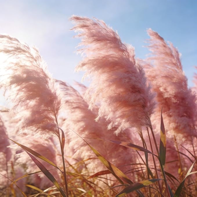 Pink Ornamental Grass Seeds Mix for Planting - 250+ Seeds: Pink Muhly, Pampas & Foxtail Set for Vibrant Garden Borders & Landscaping, Perennial Flowering Displays