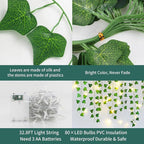 Fake Vines for Room Decor(24Pack168Ft),with CE Certified 160 LED String Lights,Artificial Plant Ivy for Aesthetic Home Bedroom Wall Wedding Party Office Patio Indoor, Outdoor Garden Décor