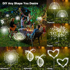 Solar Garden Lights Outdoor, 6 Pack 120 LED Twinkling Firework Lights Decorative with 2 Modes, Outdoor Waterproof Solar Starburst Light for Outside Yard Pathway Garden Decor, White