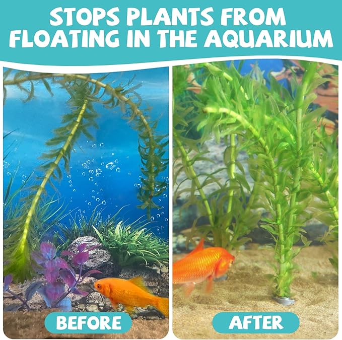 52 Pcs Aquarium Plant Weights, Plant Weights for Fish Tank, Aquarium Plant Anchors, Aquarium Plant Weights for Live Plants, Stops Plants from Floating in The Aquarium.