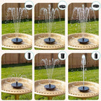 AMZtime Solar Fountain, 2026 Upgraded Solar Water Fountains with 6 Nozzles, Free Standing Floating Solar Powered Water Fountain Pump for Bird Bath, Garden, Pool, Pond and Outdoor
