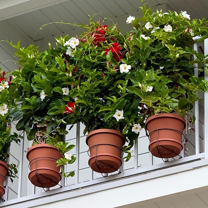 Bloem RailScapes Adjustable Floating Planter Hanger, Fits 0.5”-0.75” Balcony Railing Spindles, 3-Pack