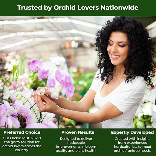 GARDENWISE Premium Orchid Plant Food Mist – Orchid Fertilizer Spray – Orchid Food Fertilizer for Blooming – Orchid Plant Care Formula 3-1-2 – Ready-to-Use (16 OZ)