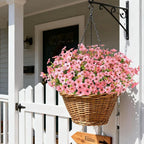 16PCS Fake Flowers for Outdoors, Realistic Fake Artificial Flowers for Outside, No Fade Faux Eucalyptus Plants for Outdoor Planter, Window Box, Hanging Basket - Porch Patio Garden Decor