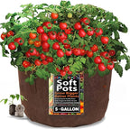 MAUI MIKE'S - Indoor Cherry Tomato Seed Grow Kit- Jiffy 7's Starter Soil Wafers - 5 Gallon Soft Pot Grow Bag- Step by Step Instructions - Grows Indoors or Outdoors - Non GMO Seeds- Makes a Great Gift.