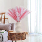 SeptCat 60 Pcs Pampas Grass Decor 21.7" Fluffy Faux Short Pink White Pampas Grass Artificial Small Pompas Grass Flower Vase Filler for Home Wedding Decoration