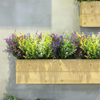 Xinnun 24 Bundles Flowers Outdoor Plants Fake Lavender Plant Artificial Greenery Decoration UV Resistant Plastic Faux Flowers for Home Garden Porch Courtyard Outdoor Indoor