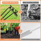 2025 New Weed Remover Tool, Multifunctional Hand Weeder Tool, Portable Garden Weeding Tools, Weeding Artifact Uprooting Weeding Tool for Yard and Garden (11 Tines)