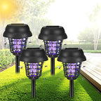 4 Pack Upgraded Solar Bug Zapper Outdoor Waterproof Mosquito Repellent Outdoor Patio Mosquito Trap & Killer for Moths, Gnats, Flies, Small Flying Insect, Fly Zapper Solar Powered for Garden,Backyard