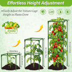 6 Pack Square Tomato Cages for Garden, 45 Inch Adjustable Tomato Stakes, Metal Tomato Trellis, Garden Plant Support for Potted Climbing Plants, Vegetables Flowers Fruits, Raised Garden Bed