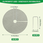 10pc 15.7" Plant Pot Grids Cuttable Plant Pot Soil Covers Protectors from Animals-Indoor Plant Pot Soil Guard for Outdoor Garden Plant Protection Breathable Mesh Prevents Digging