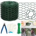 Floral Wire Netting, 4 x 394 Inch Flower Mesh Netting, Chicken Wire for Floral Arrangement, Galvanized Hexagonal Chicken Wire Fence with Plier Gloves, Protect Plant & Decorate Flower Arch, DIY Craft