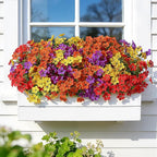 Alupssuc 20 Bundles Artificial Flowers for Outdoor Indoor Decoration, UV Resistant No Fade Fake Plants Eucalyptus, Colorful Faux Spring Flowers for Outside Yard Porch Patio Garden Home Window Box