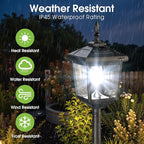 Greluna Solar Lamp Post Light Outdoor, Cool White, IP45 Waterproof Solar Post Lights Outdoor, Pole Lights Decorative Lamp for Yard Garden Patio Lawn Pathway Driveway Front/Back Door 2 Pack