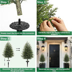 Hollyone Artificial Cedar Topiary Trees with Ground Spike, 2 Pack 32" Fake Pine Shrubs Bushes Trees Faux Cypress Plants for Indoor Outdoor Planters Front Porch Garden Decor UV Resistant
