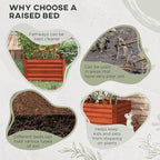 Outsunny Galvanized Raised Garden Bed Kit with Reinforcing Bars, Large and Tall Metal Planter Box for Vegetables, Flowers and Herbs, 6' x 3' x 2', Dark Brown