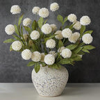 VIERENA 6 Pcs Faux Silk Pompon Mum Artificial Flowers for Vase -27", Bulk Fake Chrysanth Branches with Stems for DIY Bouquet Centerpieces Wedding Fillers Arrangements Shower Decorations (Cream)
