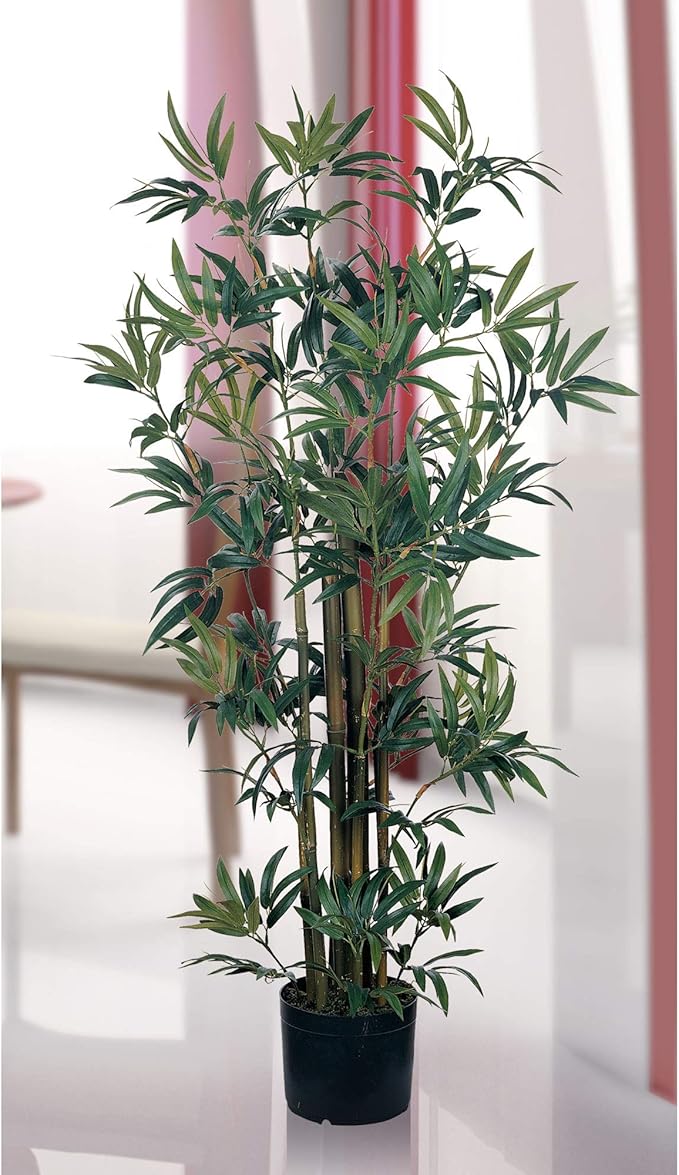 Nearly Natural 4ft Artificial Bamboo Plant Faux Greenery for Indoor Home Office Decor