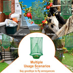 8 Pack Fly Traps Outdoor Hanging, Ranch Fly Traps with Food Bait Tray, Fly Catcher Cage for Indoor or Outdoor Family Farms, Park