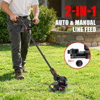 Cordless Weed Eater Compatible with Milwaukee M18 18V Battery(Tool Only), 12-Inch 3-in-1 String Trimmer with 8500RPM Upgraded Motor, Automatic Line Feed Weed Wacker for Lawn Edging and Mowing-Red