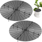 Plant Pot Cover, 2PCS 20 inch Round Hollow Plastic Planter Cover with Stakes, Adjustable Flower Protector Cat Digging Stopper for Indoor Outdoor Plant Covers from Animals