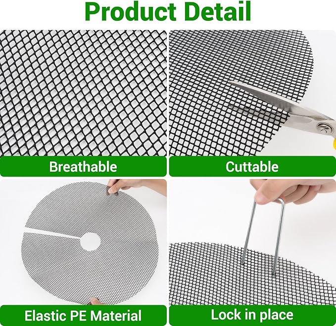 10Pcs 16-Inch Plant Pot Grids -Adjustable Mesh Panel with 20 Sturdy Metal Stakes, Effective Plant Protectors from Animals for Outdoor Garden,Durable Animal Barrier to Keep Squirrels & Pests Out