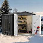 DWVO 7'x5' Large Metal Outdoor Storage Shed, Heavy Duty Tool Storage Sheds for Backyard Patio Lawn - Ideal for Bicycles, Garden Tools, and Lawn Equipment, Easy-to-Assemble, Dark Gray