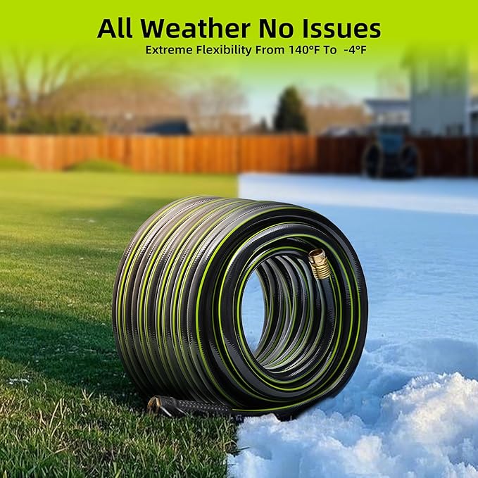 Worth Garden Hose 3/4 in. x 25 ft. - Heavy Duty Lightweight PVC Water Hose - Flexible, No Kink, Leakproof, Male to Female Fittings - 200PSI Work & 500PSI Burst, for Lawn, Gardening & Commercial Use