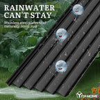 YITAHOME 8x4x1.5ft Large Raised Garden Bed Kit, Galvanized Metal Planter Box with Gloves, Ground Nails & Safety Rubber, Outdoor Above Ground Planters for Plants Vegetables Flowers, Black