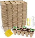 SYITCUN 400 Cells Seed Starter Tray, 40 Pack Biodegradable Seed Starter Kit, Peat Pots for Seedlings with 400 Plant Labels, 2 Seed Planting Tool and 1 Spray Bottle