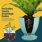 Planter Pots with Drainage Holes - Lightweight, Durable, and Space-Saving Pots for Indoor and Outdoor - Versatile Functionality, Simple Modern Design, Set of 20 Plastic Planter Pots - Aqua