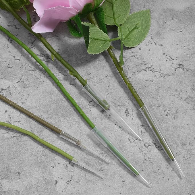 LIQWEI 60Pcs Floral Water Tubes, Flower Stems Tube Holder, Flower Arrangements Sleeves Flowers Bouquet Accessories, Bouquet Holder for DIY Cake Decoration, Single Stem Roses Crafts