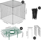 6 Set Upgraded Strawberry Protection Supports with Wire Plant Protectors from Animal Sturdy Metal Wire Plant Cages Mesh Plant Cover Strawberry Growing Racks Planting Stand for Garden,12 Inch Square