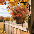RECUTMS 12 Bundles Artificial Fall Flowers No Fade Faux Autumn Plants, Fake Indoor Outdoor Greenery Fall Decorations for Thanksgiving Christmas Wedding Party Home Garden Fireplace Décor