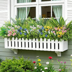 Alupssuc 24Pcs Artificial Flowers and Plants,UV Resistant & No Fade Fake Plastic Greenery Shrubs for Home Garden, Pathway, Front Porch-Spring Summer Decor, Indoor/Outdoor Use,Pink Blue Yellow White