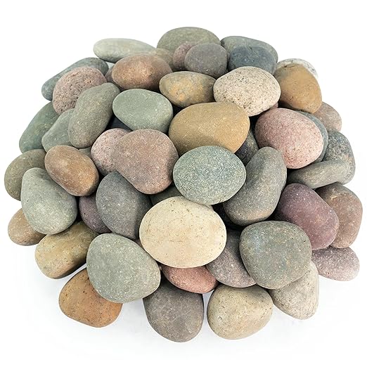 River Rocks for Landscaping, 40lbs Aquarium Rocks, 2-3 Inch Colorful Pebbles for Indoor Plants, Natural Stones for Garden Paving Plant Rocks Crafting Walkways