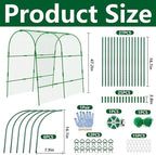 codree Garden Cucumber Trellis for Plant -47x 47 Inch Metal Arch Melon Trellis for Raised Bed -Foldable Tunnel Trellis with Climbing Net Clips for Growing Vine Vegetable