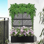 52’’ H Garden Planter Box with Trellis Outdoor for Vine Climbing Plants, Flowers Handwoven Rattan Garden Bed with Removable Liners for Backyard Patio Balcony